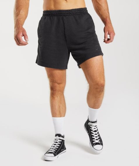 Men's Gymshark Power Washed 5" Shorts Black | CA N05631